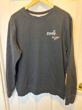 Men's Gray Crewneck Sweater - 'Zombiezi Bay' Columbus Zoo